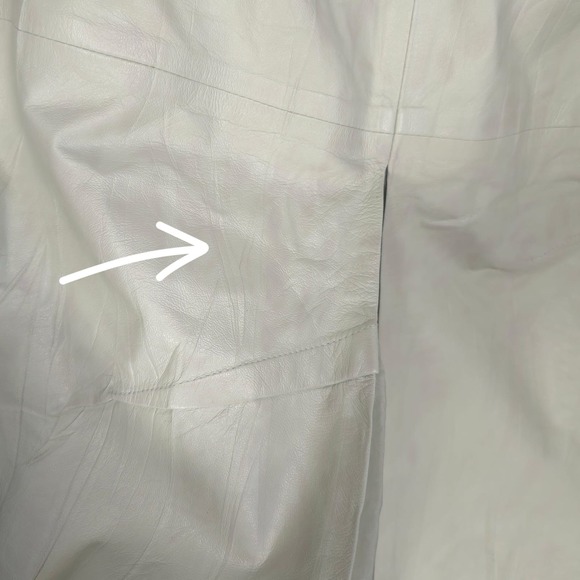 ZARA New Size S 100% REAL SHEEP‎ LEATHER Skirt Limited Edition SILK Light Green - Picture 10 of 16